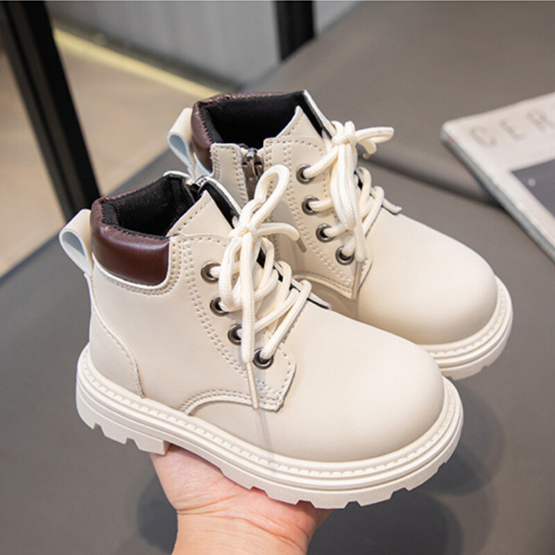 2024 Primăvară Toamnă Iarnă Cizme glezne Pantofi cu platformă pentru fete ușoare Visiniu Bej Negru Băieți Cizme scurte Pantofi super confortabili