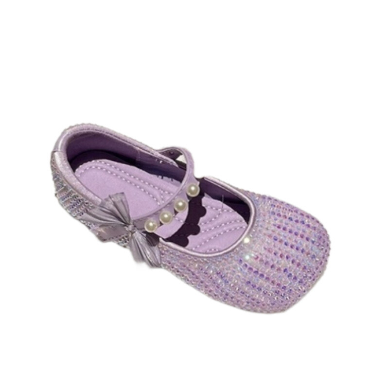 Pantofi pentru copii Pantofi de prințesă cu strasuri pentru fetiță Pantofi Mary Jane cu fundă Pantofi de piele eleganti pentru copii Pantofi de cristal cu talpă moale Zapatos Para Niños