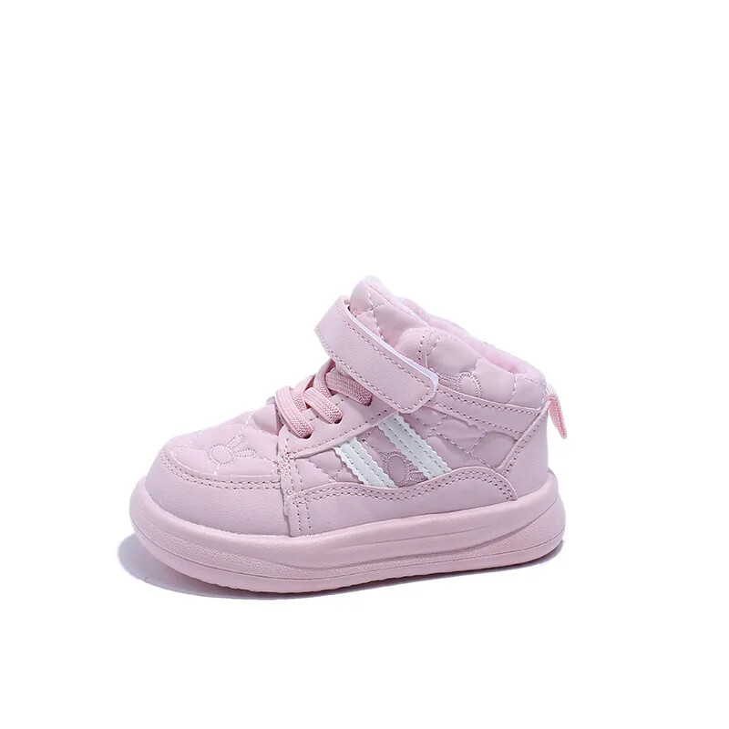 Lastele karusnahaga lumesaapad Poisid Tüdrukud Soojad puuvillased saapad Retro Stripe 2024 Talv Uus mood Laste Lühikesed Saapad Sport Stiil