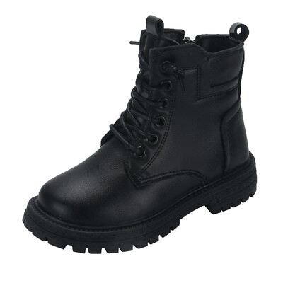 Băiat Cizme negre Fete Copii Pantofi de iarnă Pantofi de pluș cu vârf înalt 2024 Cizme de zăpadă Sporturi noi pentru băiat Fată 4 - 13 ani