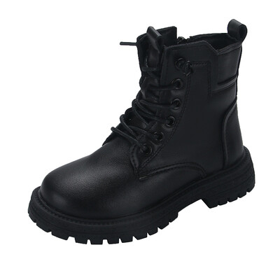 Băiat Cizme negre Fete Copii Pantofi de iarnă Pantofi de pluș cu vârf înalt 2024 Cizme de zăpadă Sporturi noi pentru băiat Fată 4 - 13 ani