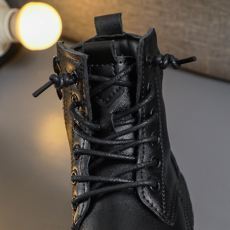 Băiat Cizme negre Fete Copii Pantofi de iarnă Pantofi de pluș cu vârf înalt 2024 Cizme de zăpadă Sporturi noi pentru băiat Fată 4 - 13 ani