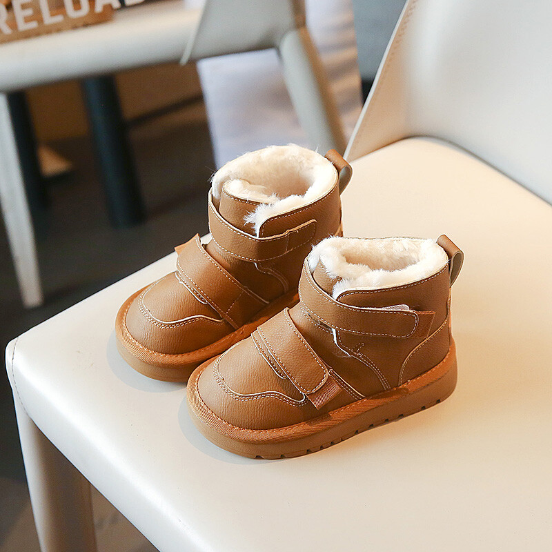 Lastesaapad 2024 Talvised väikelapsed poisid Brand soe karusnahk pahkluu lumesaapad Laste tüdrukud mood kõrged välisjalatsid Pehme tald