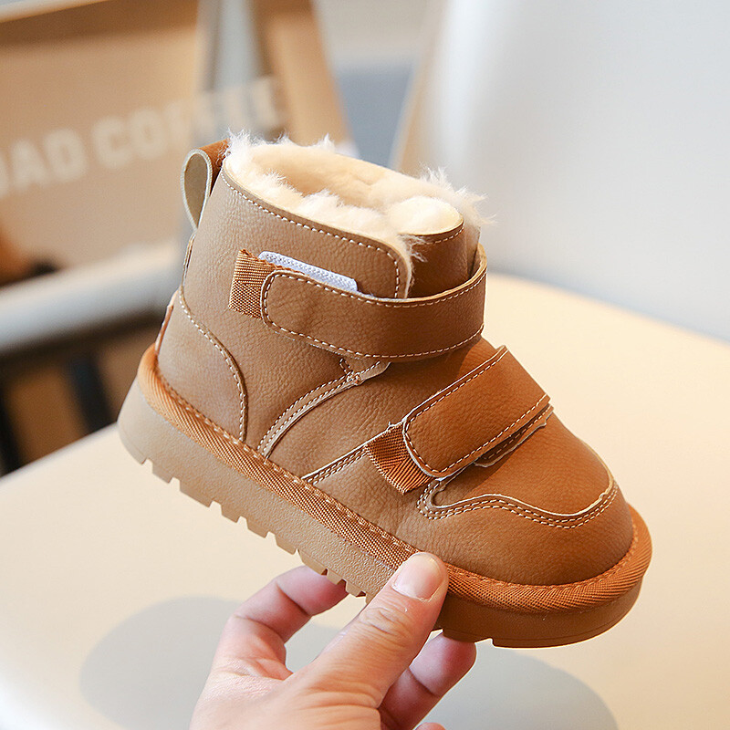Lastesaapad 2024 Talvised väikelapsed poisid Brand soe karusnahk pahkluu lumesaapad Laste tüdrukud mood kõrged välisjalatsid Pehme tald
