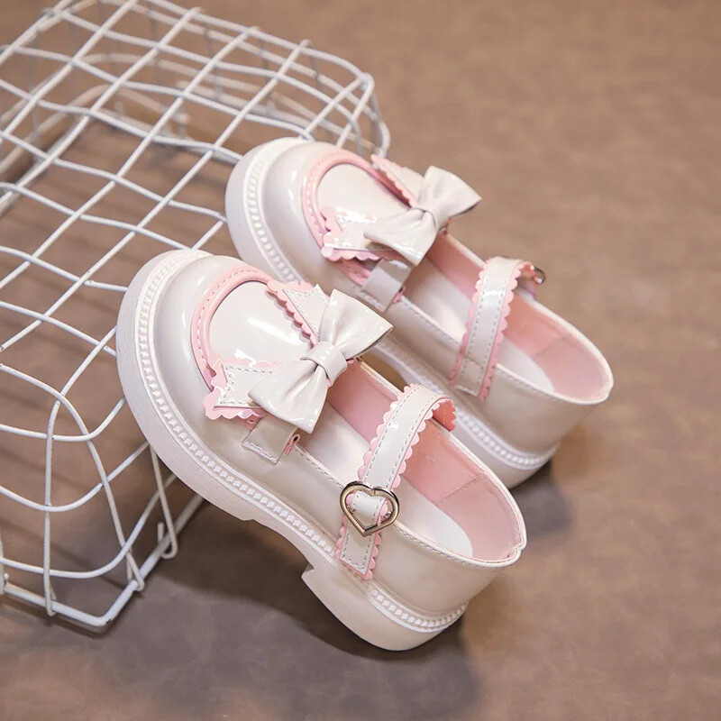 Kožne cipele za djevojke za vjenčanje u britanskom stilu Dječje cipele za školske nastupe Dječje cipele Mary Janes s mašnom