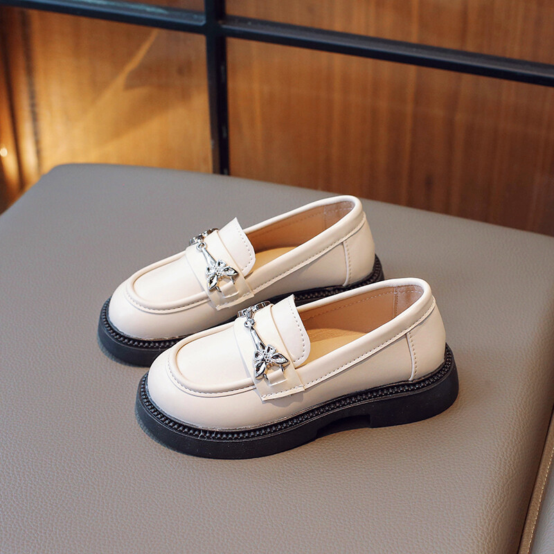 Pantofi din piele pentru fete, cu nasturi fluture, cu vârfuri pătrate, anti-alunecare, toamnă, în aer liber, PU, pantofi casual din piele pentru fete, sandale de femeie