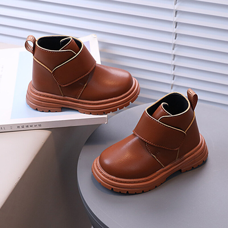 Sügislapsed Lühikesed Saapad Lastele Suure konksuga Nahksaapad Poistele Tüdrukutele Pehmed Koolisaapad
