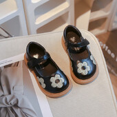 Φθινοπωρινά πολύχρωμα δερμάτινα παπούτσια για κορίτσια με αντιολισθητικό κέντημα με μαλακό κάτω μέρος για κορίτσια PU δερμάτινα παπούτσια Sandalias De Mujer