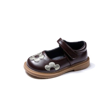 Φθινοπωρινά πολύχρωμα δερμάτινα παπούτσια για κορίτσια με αντιολισθητικό κέντημα με μαλακό κάτω μέρος για κορίτσια PU δερμάτινα παπούτσια Sandalias De Mujer