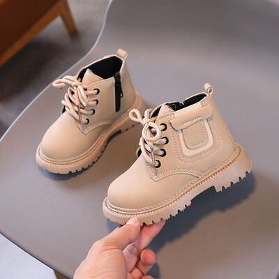 Cizme de modă pentru fete de toamnă pentru copii cizme de zăpadă impermeabile pentru copii mici băieți talpă moale din piele PU cu fermoar cizme unice J351