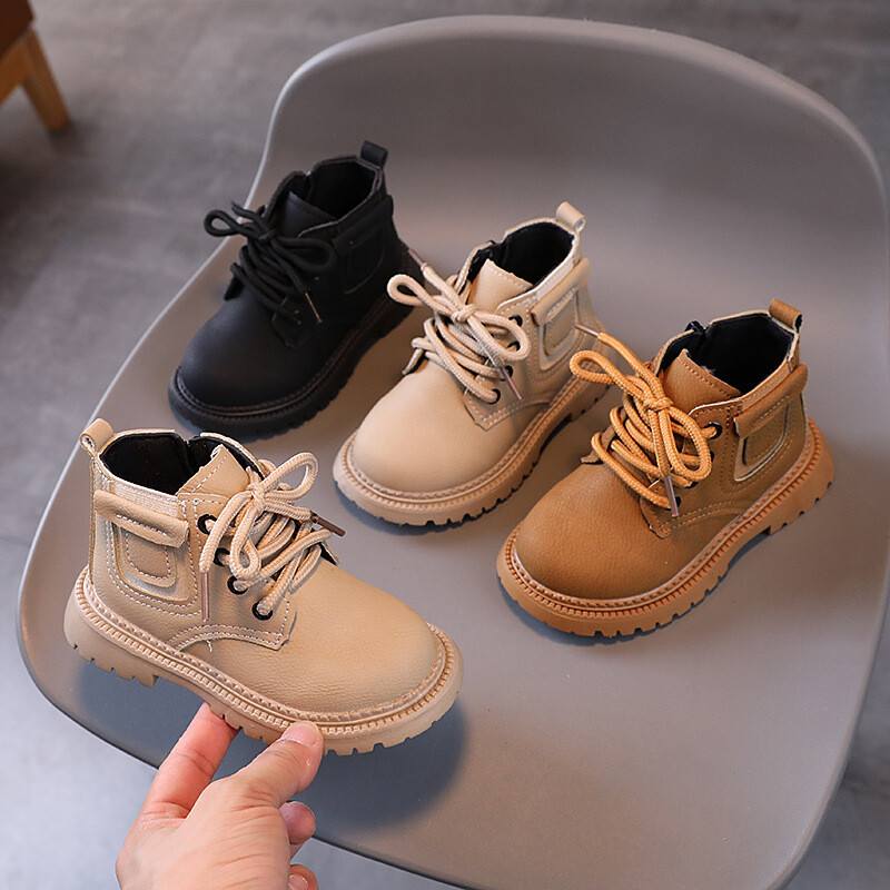 Cizme de modă pentru fete de toamnă pentru copii cizme de zăpadă impermeabile pentru copii mici băieți talpă moale din piele PU cu fermoar cizme unice J351