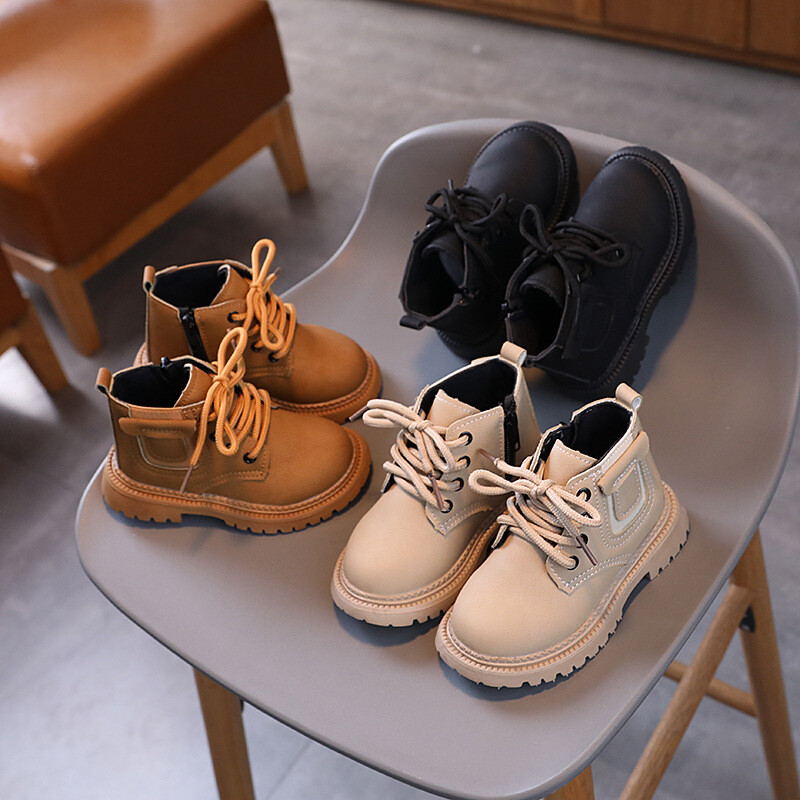 Cizme de modă pentru fete de toamnă pentru copii cizme de zăpadă impermeabile pentru copii mici băieți talpă moale din piele PU cu fermoar cizme unice J351