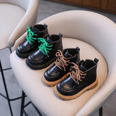 Όμορφες παιδικές κοντές μπότες England Styte Pretty Silhouette παπούτσια για κορίτσια Baby Boy Fall Student Platform Boots School H04045