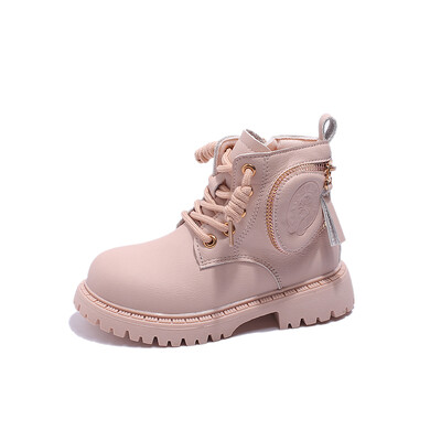 Jesen 2023., dječje Martin čizme s patentnim zatvaračem, djevojčice, dječaci, neklizajuće cipele na vezanje, modne dječje kožne gležnjače s četvrtastom petom 26-36.