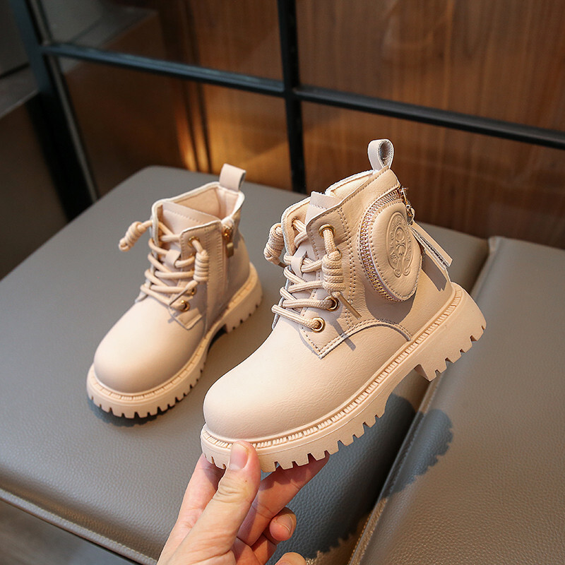 Jesen 2023., dječje Martin čizme s patentnim zatvaračem, djevojčice, dječaci, neklizajuće cipele na vezanje, modne dječje kožne gležnjače s četvrtastom petom 26-36.