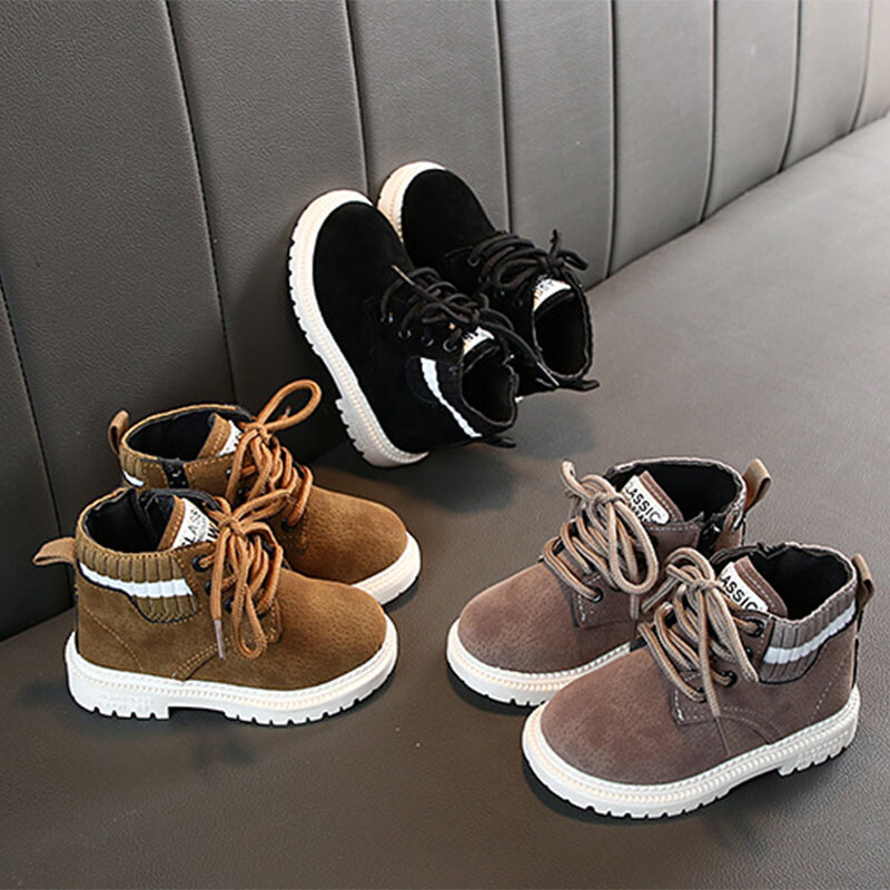 Sügis- ja talvemood laste puuvillased kingad, poiste soojad ja puuvillased Martini saapad, tüdrukute küljes lukuga retro