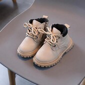 Νέες φθινοπωρινές μαύρες μπότες για αγόρια Χειμερινές μπότες για κορίτσια Άνετα παιδικά μποτάκια Αντιολισθητικά Flat παπούτσια H317