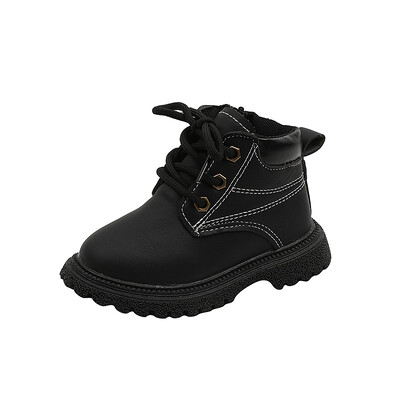 Νέες φθινοπωρινές μαύρες μπότες για αγόρια Χειμερινές μπότες για κορίτσια Άνετα παιδικά μποτάκια Αντιολισθητικά Flat παπούτσια H317