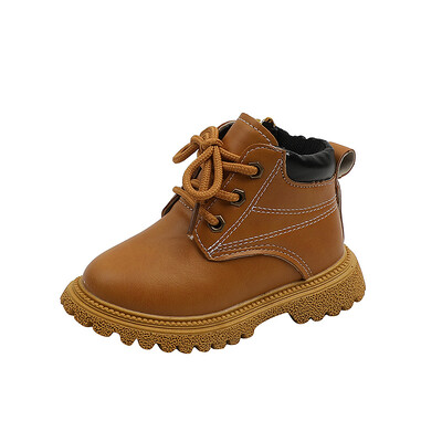 Νέες φθινοπωρινές μαύρες μπότες για αγόρια Χειμερινές μπότες για κορίτσια Άνετα παιδικά μποτάκια Αντιολισθητικά Flat παπούτσια H317