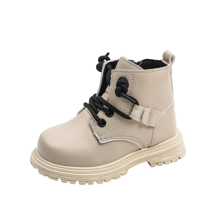 Cizme de toamnă pentru copii, fund gros, versatil, fete, școală, cu platformă, cizme anti-alunecare, copii, băieți, cizme scurte negre, anti-alunecare