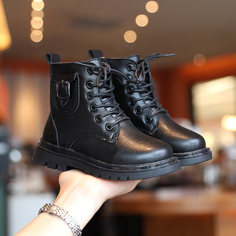 Детски ботуши Момиче Пролет Есен Водоустойчиви обувки Детски гумени ботуши за сняг за момче Черни ботуши 3 4 5 6 7 8 9 10 12 години