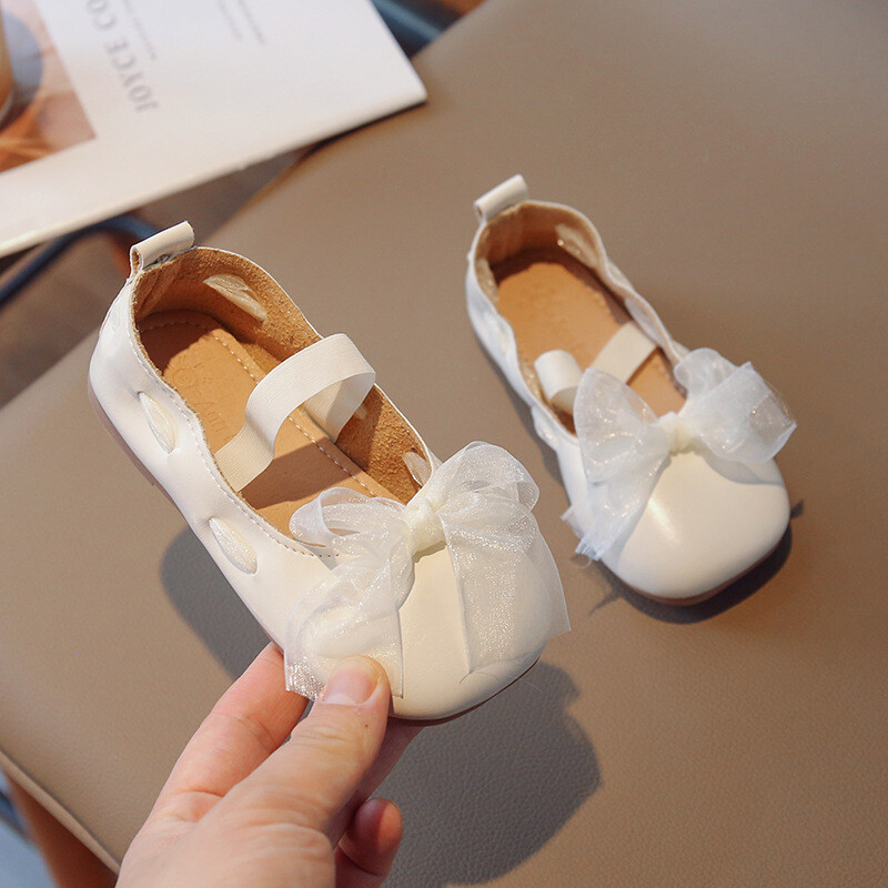 Pantofi din piele pentru fete, cu fundă din dantelă, pantofi prințesă pentru copii, pantofi cu talpă moale, pantofi pentru copii, pantofi de rochie pentru copii.