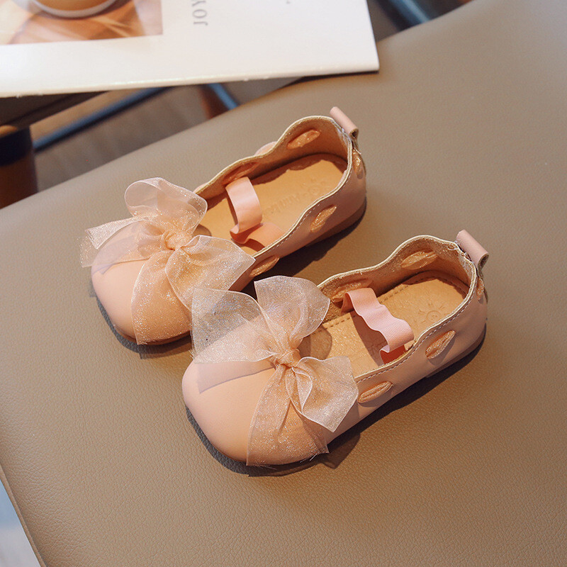 Pantofi din piele pentru fete, cu fundă din dantelă, pantofi prințesă pentru copii, pantofi cu talpă moale, pantofi pentru copii, pantofi de rochie pentru copii.