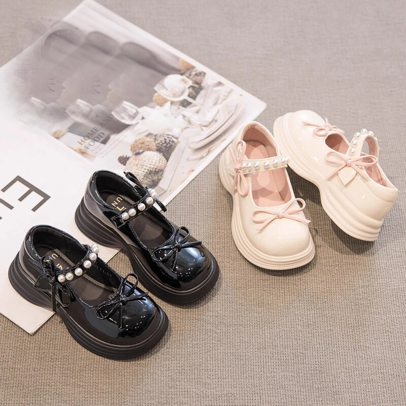 Nahast lastekingad 2024, uued sügismood, tüdrukute printsessikingad Pehme tallaga vabaajajalatsid beebidele