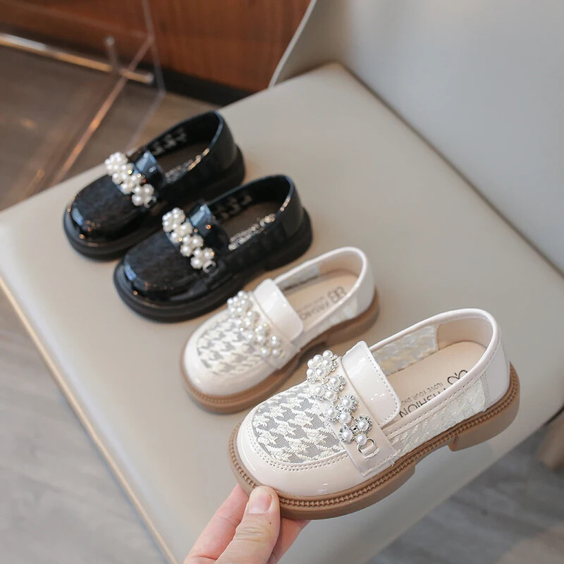 Pantofi din piele pentru fete 2024, primăvară, toamnă, plasă, respirabil, pantofi de prințesă pentru fetiță, talpă moale, anti-alunecare, pantofi singuri pentru fetiță