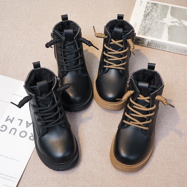 Laste vabaaja saapad Laste nahast väikelapse lühikesed poolsaapad sügisene libisemiskindlad stiilsed poisid tüdrukud lumekingad Mood lumesaapad