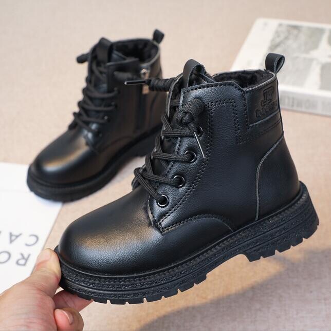 Laste vabaaja saapad Laste nahast väikelapse lühikesed poolsaapad sügisene libisemiskindlad stiilsed poisid tüdrukud lumekingad Mood lumesaapad