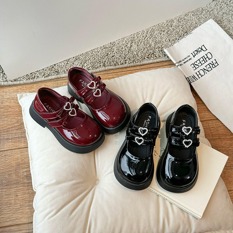 Crne elegantne djevojačke Mary Janes zdepaste prekrasne udobne dječje cipele Mary Janes, dječje kožne cipele za jesen