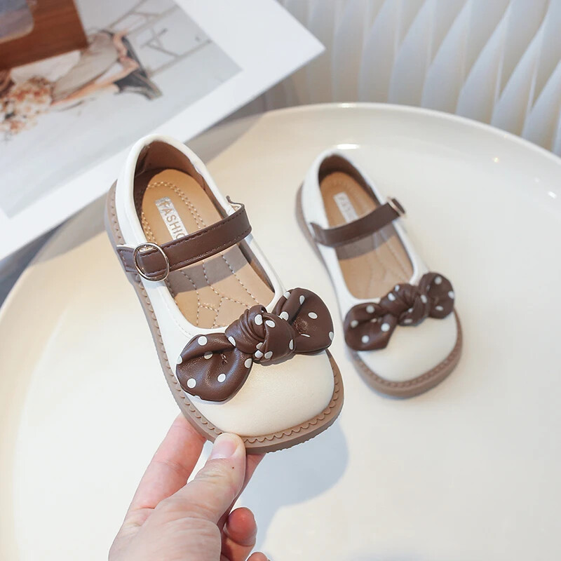 Pantofi pentru fete, primăvară, toamnă, pantofi din piele pentru copii, papion dulce, prințesă, pantofi casual, modă, fund moale, pantofi de mers pentru copii, nou