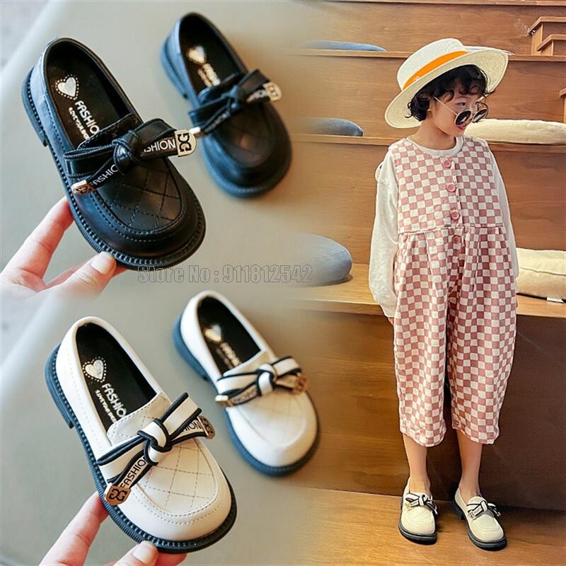 Copii Bebeluși Copii Fată Prințesă Funda Piele Culoare Solidă Studenți Încălțăminte Pantofi Plati