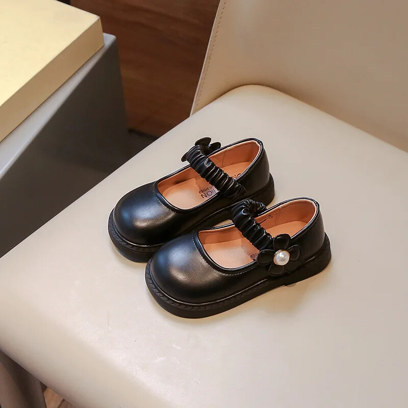 Кожени обувки за момичета на принцеса 2024 Пролет Есен Нова мода Детски сладки единични обувки Корейски меки подметки Едноцветни танцови обувки