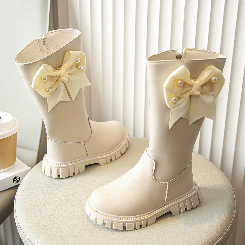 Zapatos Niña Moodsad tüdrukute saapad 2023 Witer Uus plüüs tüdrukute pikad saapad, kõrged saapad, kõrged saapad, printsessisaapad, lastekingad Bota