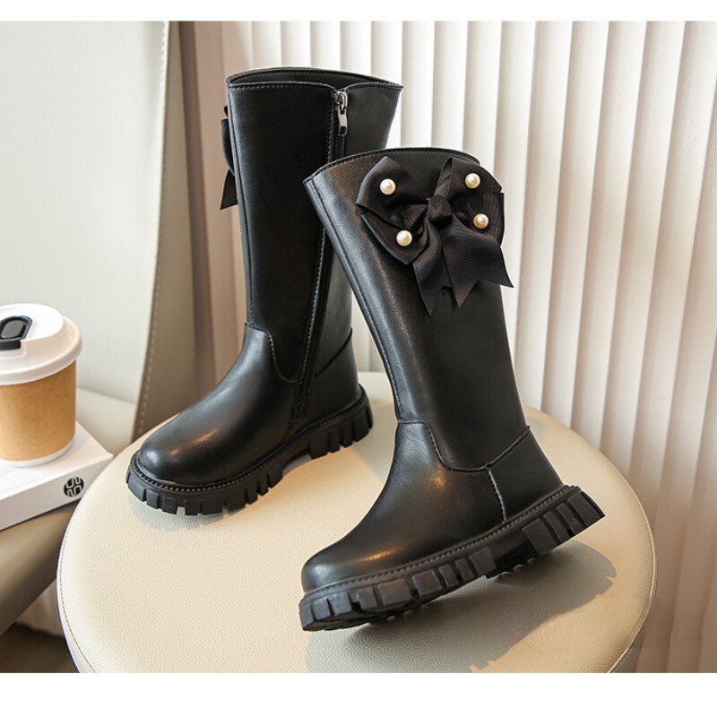 Zapatos Niña Moodsad tüdrukute saapad 2023 Witer Uus plüüs tüdrukute pikad saapad, kõrged saapad, kõrged saapad, printsessisaapad, lastekingad Bota