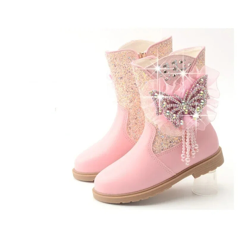 Zapatos NiñaFashion Tüdrukutele Talvised plüüsisaapad Mugavad Printsessisaapad Armsad Poolsaapad Platvorm Lühikesed Saapad Kid ShoeBotines