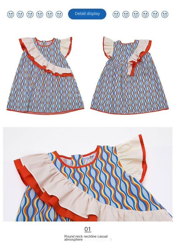 Ljetna haljina za djevojčice od 3 do 10 godina, dječja polisterska haljina s volanima, široke haljine za djevojčice, slatka haljina bez rukava, princeza, odjeća za malu djecu