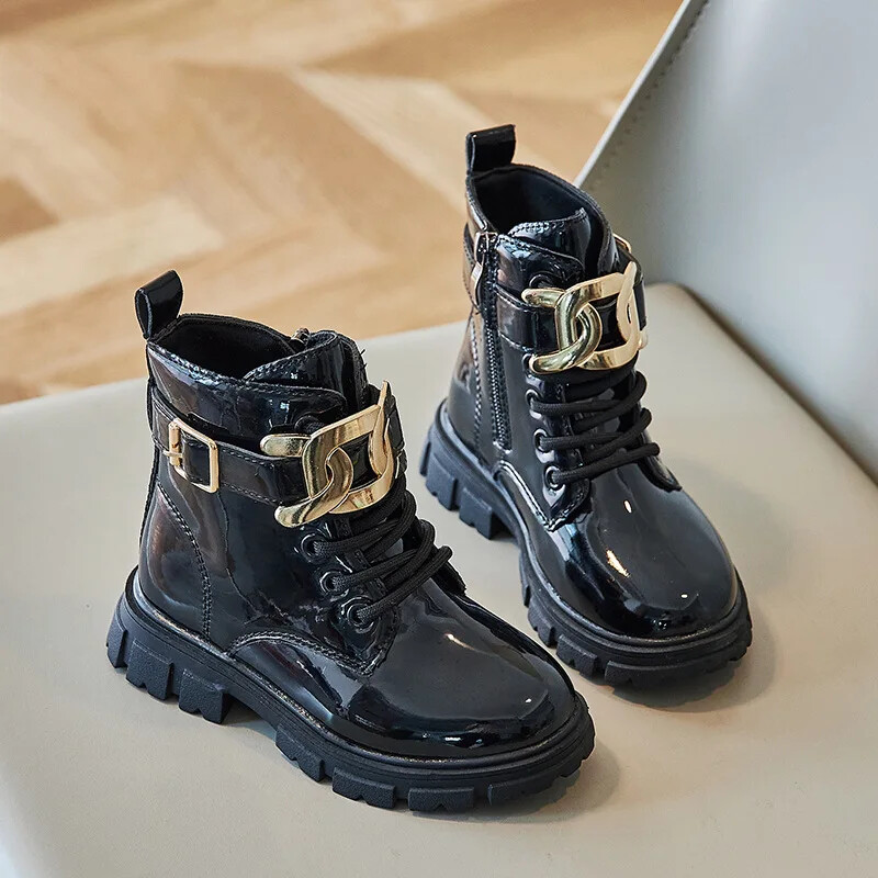 Tüdrukute Saapad Laste Lühikesed Saapad Tudengijalatsid Laste Õuesaapad Kevad-Sügis Uued libisemiskindlad Pehme tallaga nahksaapad