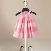 Dječja odjeća od 100% pamuka Haljina za djevojčice za djevojčice Ljeto 2024. Nova karirana haljina princeze za male djevojčice Haljina za bebe Suknje u zapadnom stilu