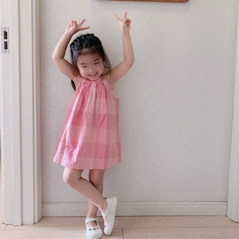 Dječja odjeća od 100% pamuka Haljina za djevojčice za djevojčice Ljeto 2024. Nova karirana haljina princeze za male djevojčice Haljina za bebe Suknje u zapadnom stilu