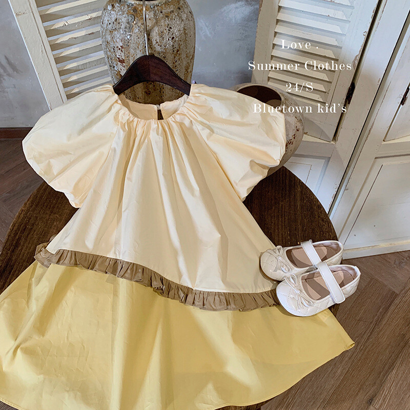 Tüdrukute vabaajakleidid Pitsist lapiline puhvis varrukatega kleit Peokleit lastele 2–8-aastastele tüdrukutele Tüdrukute riided