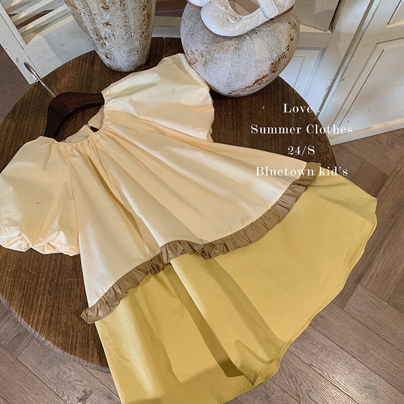 Tüdrukute vabaajakleidid Pitsist lapiline puhvis varrukatega kleit Peokleit lastele 2–8-aastastele tüdrukutele Tüdrukute riided