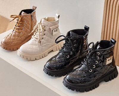 Cizme de iarnă pentru zăpadă pentru fete pantofi din piele pentru copii mici, băieți, cizme de modă, Chelsea, cu platformă elegantă, pantofi sport pentru copii, pantofi de fată