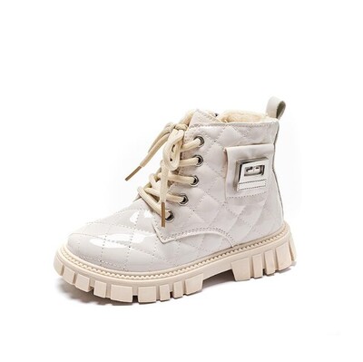 Зимни ботуши за сняг за момичета Детски кожени обувки Модни ботуши за малки момчета Chelsea Елегантна платформа Детски спортни обувки за момиче Маратонки