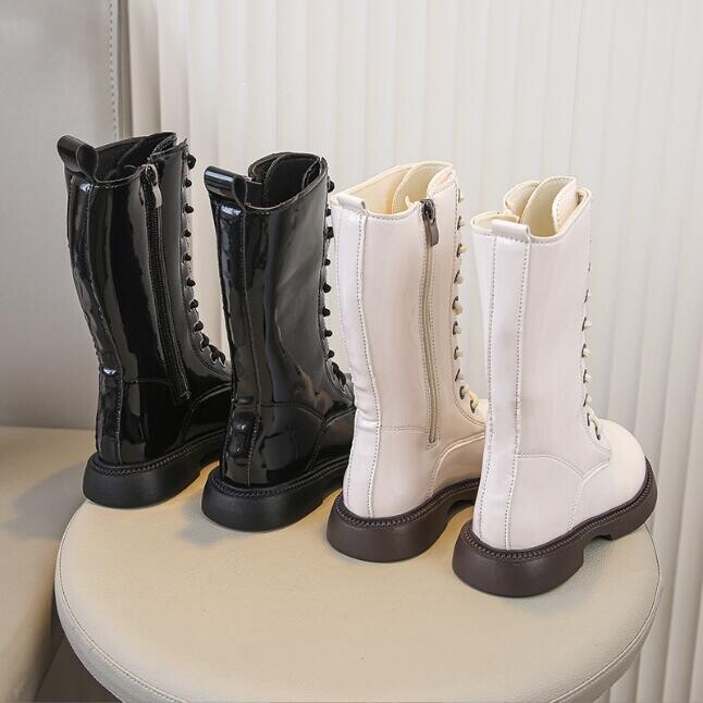 2024 Toamna Iarna Pantofi din piele pentru copii baieti fete cizme moda moale cizme lungi pentru bebelusi comod anti-alunecare cizme de zapada pentru copii