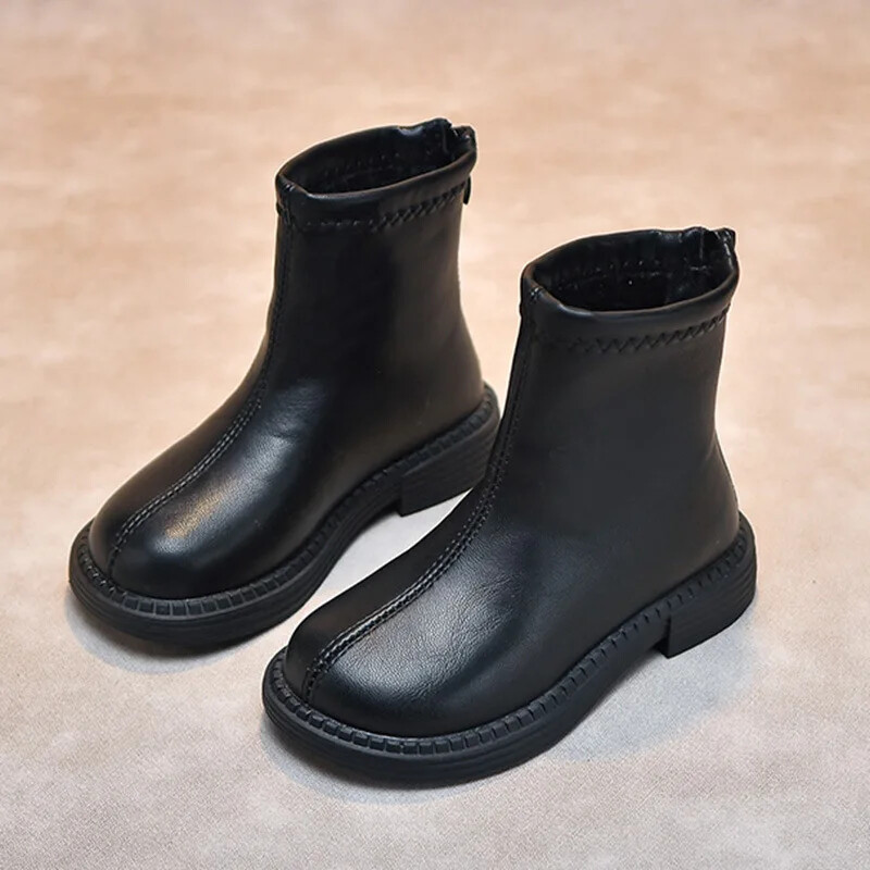 Lastele 2024. aasta uued printsessisaapad lastele libisemiskindlad välisjalatsid Tüdrukute kevadsügises nahast lühikesed matkasaapad õpilaskingad