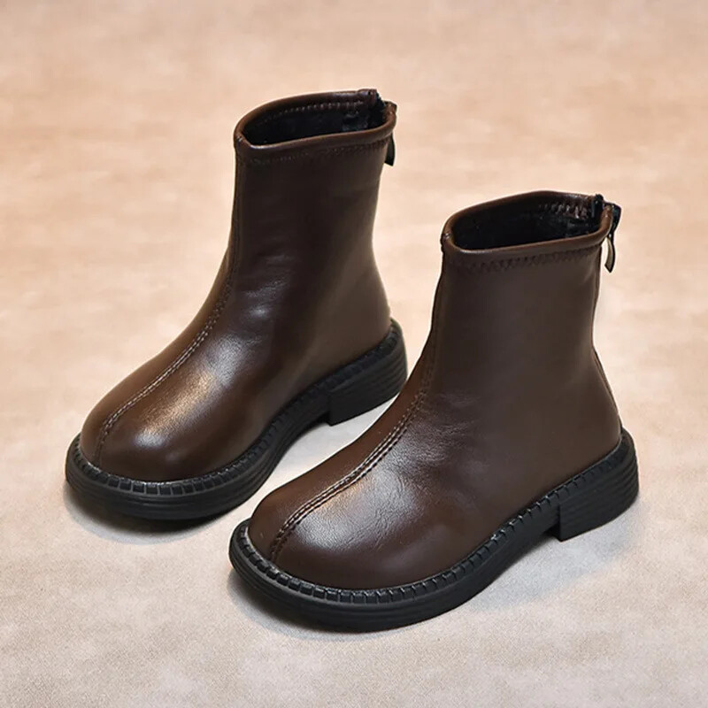 Lastele 2024. aasta uued printsessisaapad lastele libisemiskindlad välisjalatsid Tüdrukute kevadsügises nahast lühikesed matkasaapad õpilaskingad