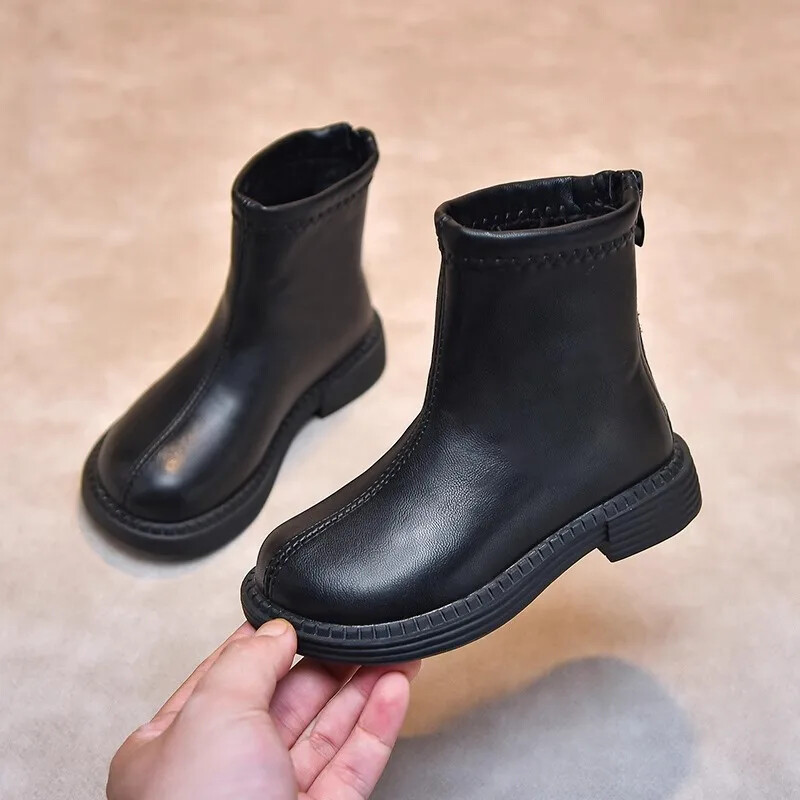 Lastele 2024. aasta uued printsessisaapad lastele libisemiskindlad välisjalatsid Tüdrukute kevadsügises nahast lühikesed matkasaapad õpilaskingad